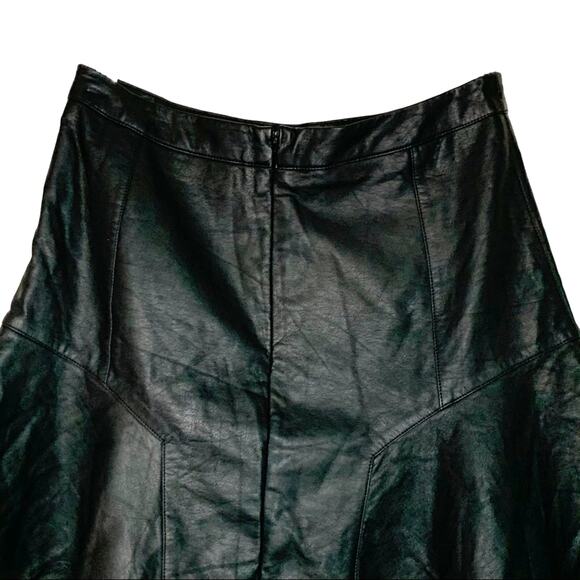 REMAIN NWT Faux Leather Mini Skater Skirt High-Waisted Flare-Hem Black Sz Small - Picture 5 of 11